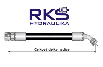 diagram měření délky hydraulické hadice