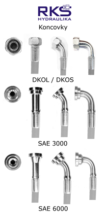 Náhled hydraulický koncovek pro vysokotlaké hadice DKOL, DKOS, SAE